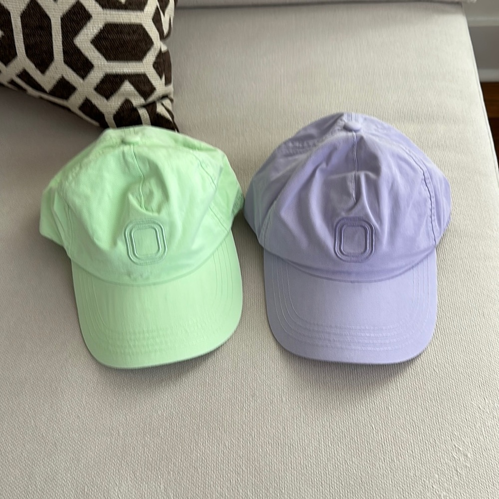 O OVERTIME HATS LIGHT PURPLE AND LIGHT GREEN OS NEW